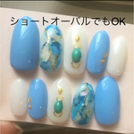 ネイルチップ ターコイズブルー