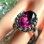 1950年代 アメジスト色のヴィンテージglass ローズring