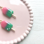 ソライロアイスのピアス or ノンホールピアス ピンク×緑