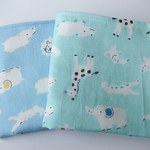 ガーゼハンカチ☆２枚セット　ほのぼのアニマルブルーグリーン　　269