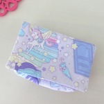 再3販*マチ付き移動ポケット*ユニコーン*パープル*ポケットティッシュケース*013