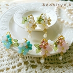 🌿忘れな草のイヤークリップ🌿ドロップフラワー