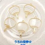【夏素材】うちわの空枠(大) 5peace
