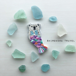 シロクマ 刺繍ブローチ 人魚 マーメイド