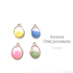 【送料無料】オーバル型チャーム 4色セット 組み合わせ自由 