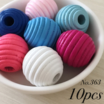 20mm ウッドビーズ ラウンド 丸玉 デザイン加工