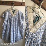【SALE】紺小花のVラインプルオーバー