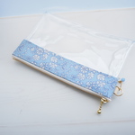 スケルトンポーチ　LIBERTY　リバティ　Capel　カペル　35B　スカイブルー　ビニコのクリアポーチ