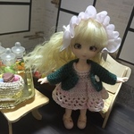 オビツ11サイズ 重ね着カーディガン モスグリーン