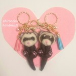 【オーダー】ミニ フェレット キーホルダー ハンドメイド 羊毛フェルト 羊毛 フェルト フェルティング ニードルフェルト
