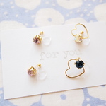 【アウトレット】"for you" 　樹脂ノンホールイヤリング　4個セット