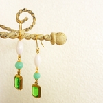 グリーンカラーのvintageピアス*