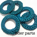 グリーン【2個】染色rattan ring parts