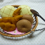 受注製作＊再販なし＊パン屋さん☆ピンクの木籠☆トング付き