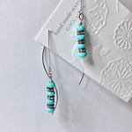 ボタンカットターコイズのアメリカンピアス