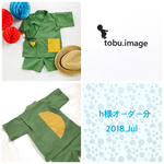 h様専用キッズお月様甚平(グラスグリーン)サイズS