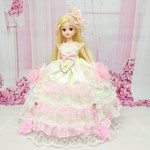 リカちゃん お姫様ドレス 一点物☆イエロー×ピンク