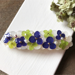 紫陽花❤︎ 白・紺・オリーブグリーン バレッタ