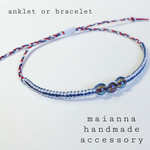 天然石♥︎アクアオーラ  アメリカン ブレスレットorアンクレット