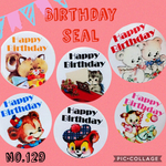 No.129◆レトロアニマル◆バースデーシール 27枚◆カット済