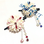 涼やかヘアクリップ<つまみ細工>