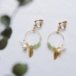 フラワーリーフピアス【イヤリング変更可能】