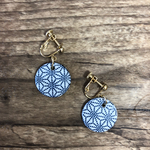 【再入荷】麻の葉  陶器  イヤリング  波佐見焼