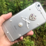 アリッサムとパールのiPhoneケース