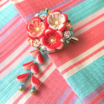 つまみ細工 梅の花寄せヘアクリップ 一点物❇︎成人式❇︎卒業式❇︎浴衣❇︎七五三髪飾り