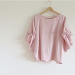 baby pink* リボンスリーブプルオーバー