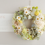 紫陽花と花かんざしのリース