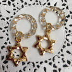 クリア＆ゴールド★六星ピアス