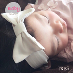【TRES】セレモニーホワイト リボンヘアバンド    ベビーサイズ 