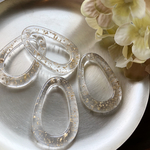 【4P】 金箔入り クリア チャーム 穴あり ラメ