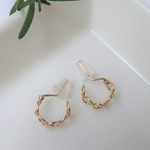 14kgf　イヤリング　　Chainミニフープ　ノンホールピアス 