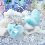 【Kさまのお品】◆ラリマー ピアス◆贅沢なぷっくりハート◆神秘的な透明感◆Silver925◆L17◆