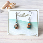 【サージカルステンレス】天然石（oyster copperturquoise） ピアス