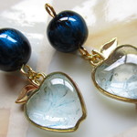 ◇1470再販４ 🍏アクアマリンのりんご  ※ピアス・イヤリングに変更可能