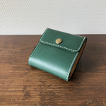 レザー 財布 3つ折り    グリーン 三つ折り ショート ハーフ