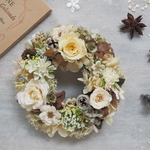 Petite Couronne＜automne blanche＞＊・幸せ舞い込むミニリース ＊プリザーブドフラワー＊花＊ギフト＊誕生日＊記念日＊結婚祝い＊敬老の日