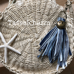 ヒッコリー  ニコちゃん デニム タッセル チャーム 送料無料 スマイル