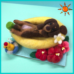 バナナベッド  ダックス☆チョコタン ☆羊毛フェルト