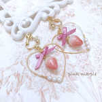 おめかし苺♡ハートのイヤリング／ピアス