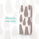 やさしい森のクマさん  iPhone5c対応 手帳型iphoneケース