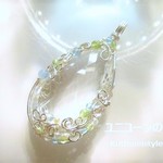 ヒマラヤ産水晶・ファセットカットペンダント（ワイヤージュエリー☆ワイヤーアクセサリー☆ワイヤーラッピング天然石ネックレス）