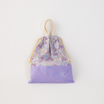 清楚なラベンダー花柄&名入れ刺繍♡体操着入れ持ち手付き　女の子　お花