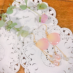 バラの花びら  パール  ピアス イヤリング