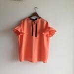 リネン  ＊  フリル袖ブラウス orange  