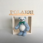 バックチャームにもなる手のひらサイズのテディベア（ブルーパンダ）
