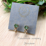 Sale!シンプル♡スワロフスキー クリソライト ノンホールピアス 